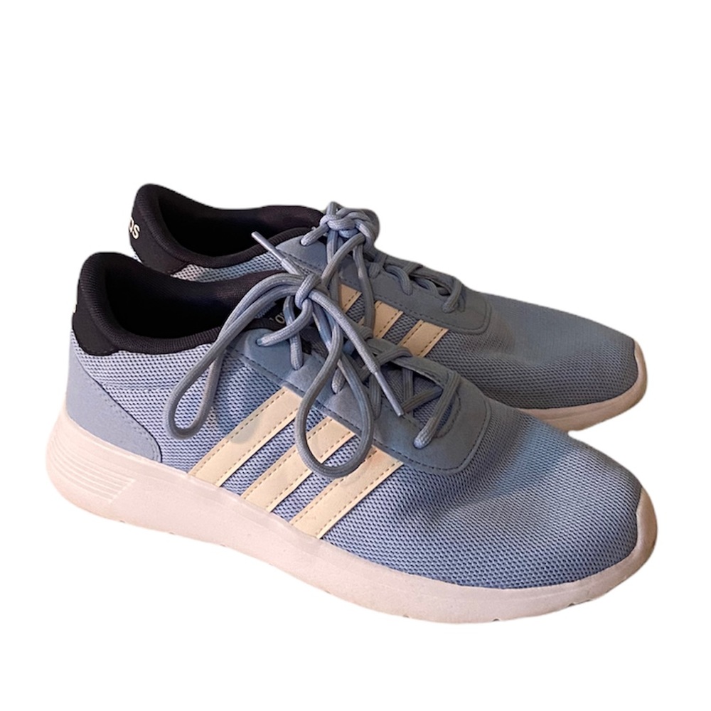 Like new Adidas cloud-foam lite racer running size 7.5 (blue & white)